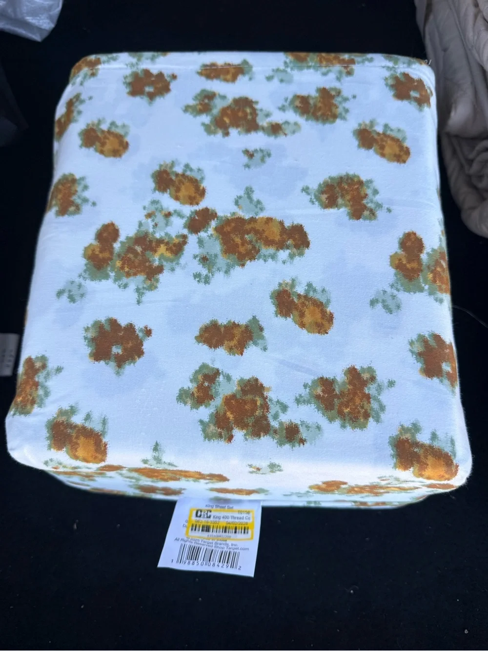 King 400 Thread Count Performance Sheet Set Gold Blurred Floral - Threshold